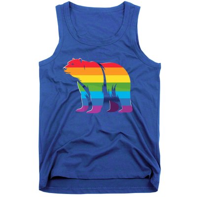 Retro Polar Bear Rainbow Lgbt Pride Lesbian Lgbt Funny Gift Tank Top