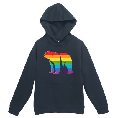 Retro Polar Bear Rainbow Lgbt Pride Lesbian Lgbt Funny Gift Urban Pullover Hoodie