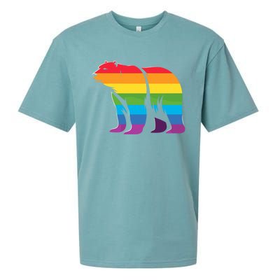 Retro Polar Bear Rainbow Lgbt Pride Lesbian Lgbt Funny Gift Sueded Cloud Jersey T-Shirt