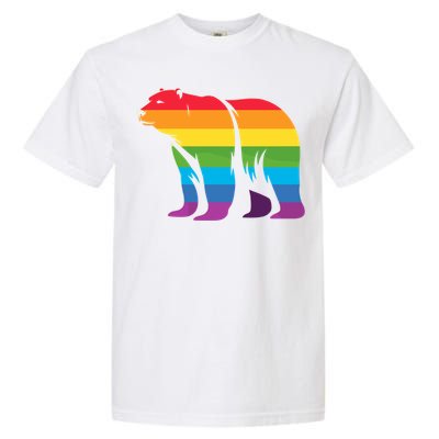 Retro Polar Bear Rainbow Lgbt Pride Lesbian Lgbt Funny Gift Garment-Dyed Heavyweight T-Shirt