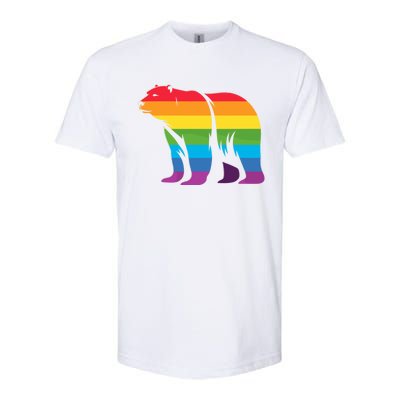 Retro Polar Bear Rainbow Lgbt Pride Lesbian Lgbt Funny Gift Softstyle CVC T-Shirt