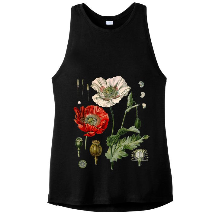 Red Poppy Botanical Poppies Red Poppy Ladies PosiCharge Tri-Blend Wicking Tank