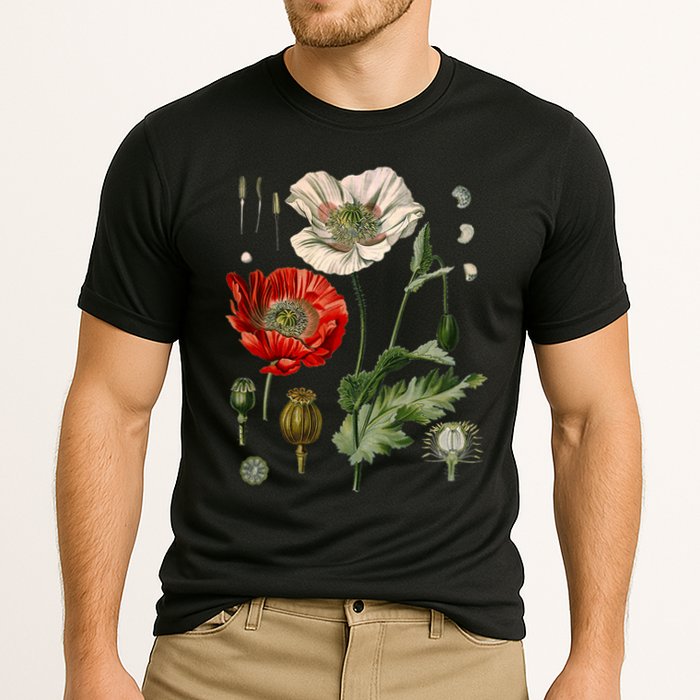 Red Poppy Botanical Poppies Red Poppy Performance Shirt