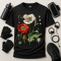 Red Poppy Botanical Poppies Red Poppy Performance Shirt