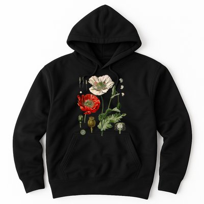 Red Poppy Botanical Poppies Red Poppy Hoodie