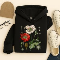Red Poppy Botanical Poppies Red Poppy Hoodie
