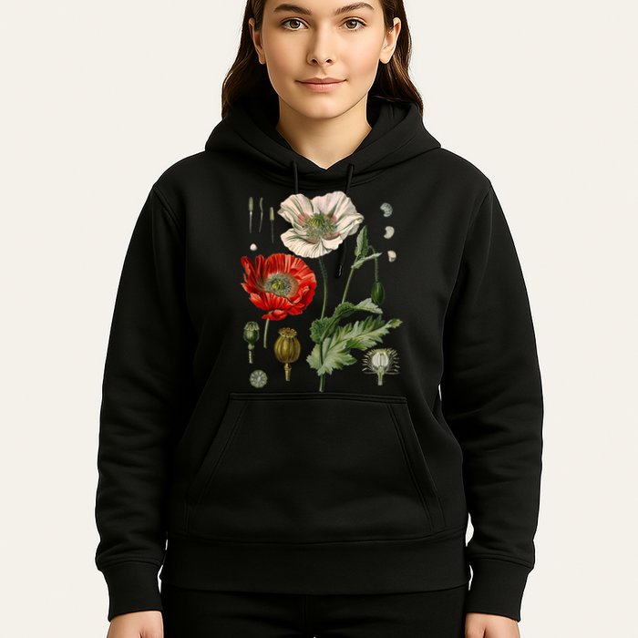 Red Poppy Botanical Poppies Red Poppy Hoodie