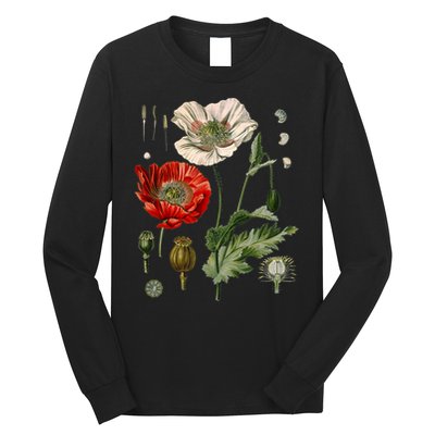 Red Poppy Botanical Poppies Red Poppy Long Sleeve Shirt