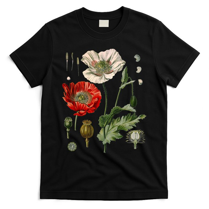 Red Poppy Botanical Poppies Red Poppy T-Shirt