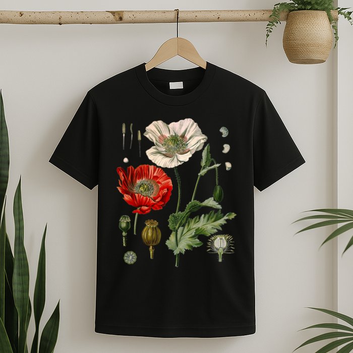 Red Poppy Botanical Poppies Red Poppy T-Shirt
