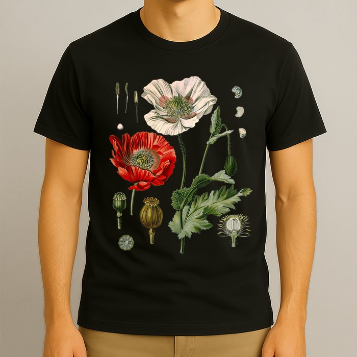 Red Poppy Botanical Poppies Red Poppy T-Shirt