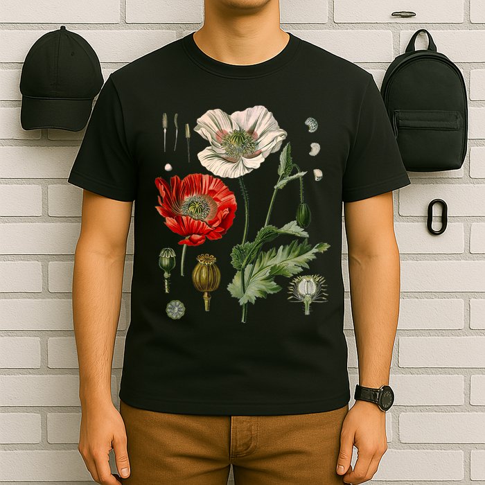 Red Poppy Botanical Poppies Red Poppy T-Shirt