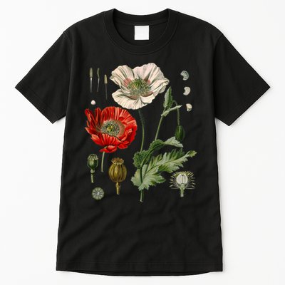 Red Poppy Botanical Poppies Red Poppy Tall T-Shirt
