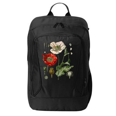 Red Poppy Botanical Poppies Red Poppy City Backpack