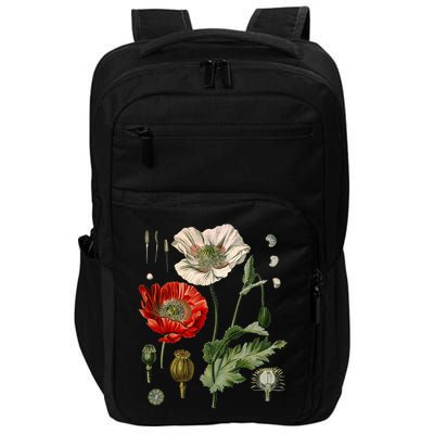 Red Poppy Botanical Poppies Red Poppy Impact Tech Backpack