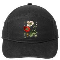 Red Poppy Botanical Poppies Red Poppy 7-Panel Snapback Hat