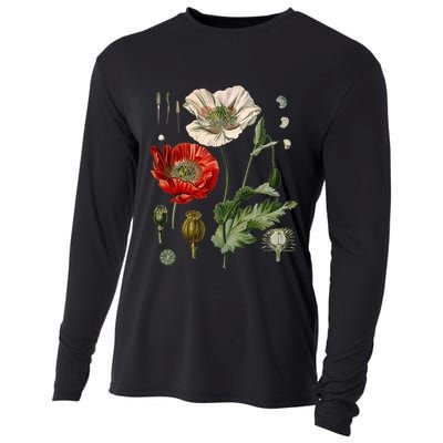 Red Poppy Botanical Poppies Red Poppy Cooling Performance Long Sleeve Crew