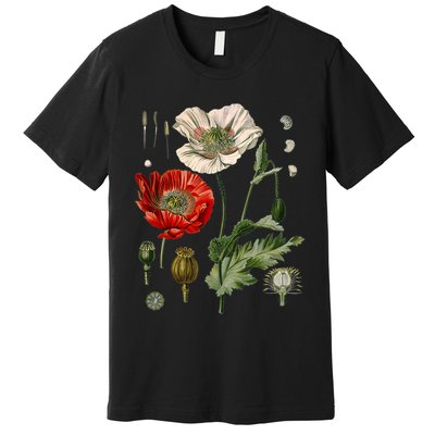 Red Poppy Botanical Poppies Red Poppy Premium T-Shirt