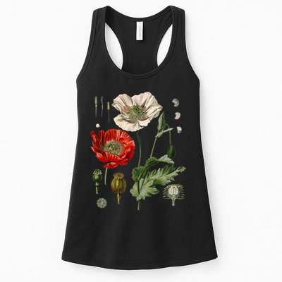 Red Poppy Botanical Poppies Red Poppy Womens Tank Top
