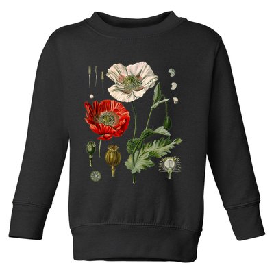 Red Poppy Botanical Poppies Red Poppy Toddler Sweatshirt