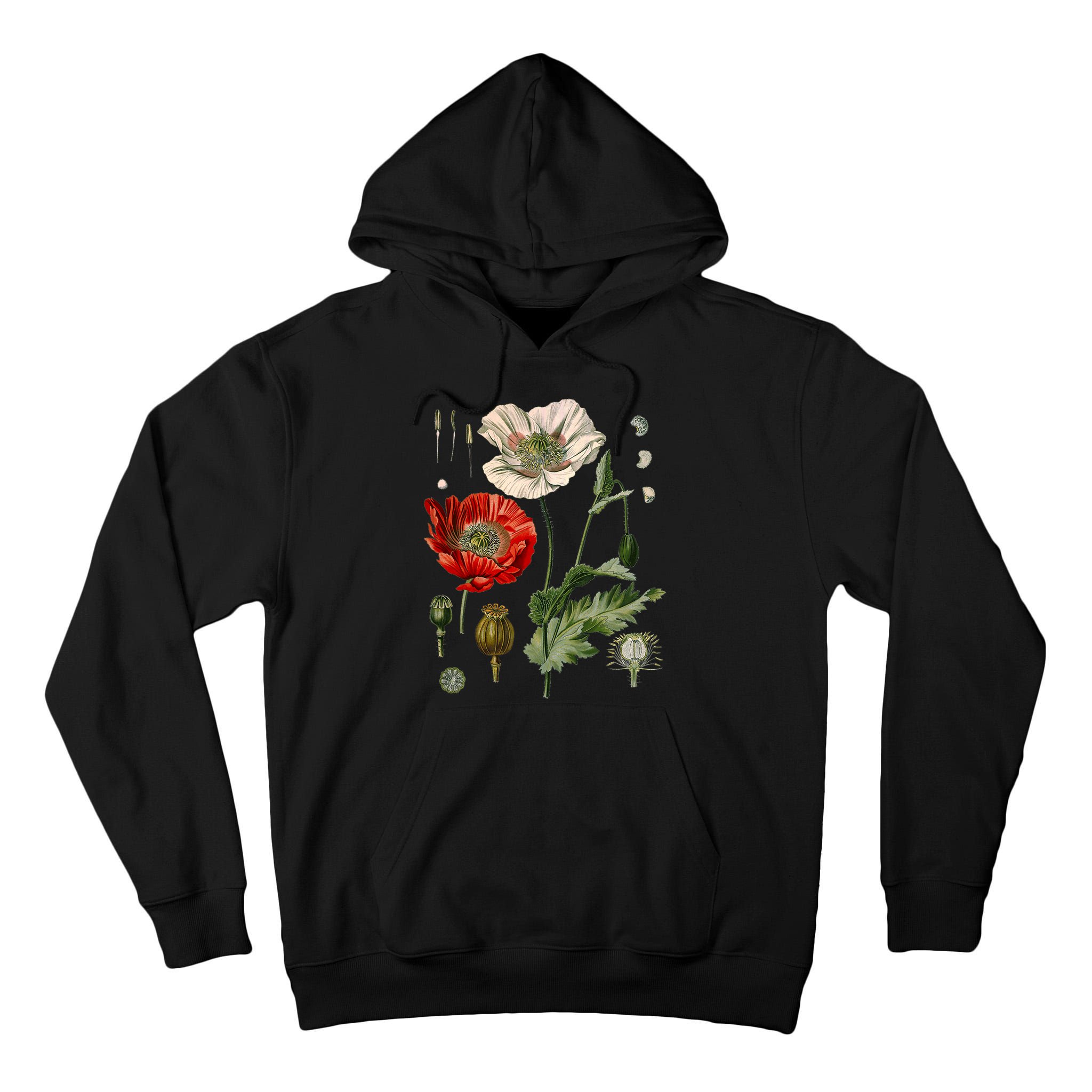 Red Poppy Botanical Poppies Red Poppy Tall Hoodie
