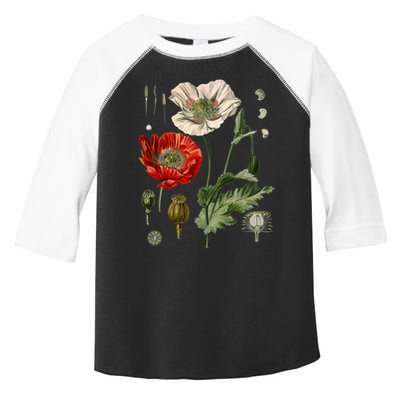 Red Poppy Botanical Poppies Red Poppy Toddler Fine Jersey T-Shirt