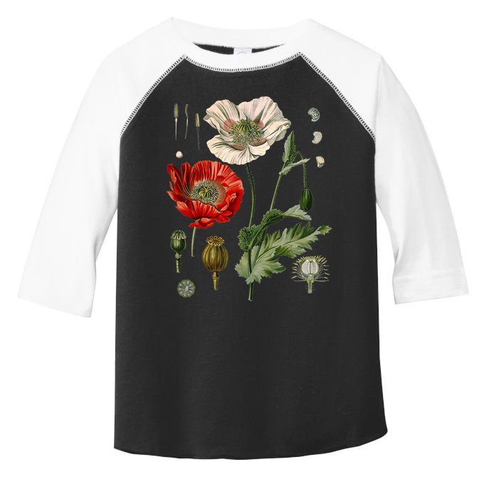 Red Poppy Botanical Poppies Red Poppy Toddler Fine Jersey T-Shirt