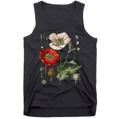 Red Poppy Botanical Poppies Red Poppy Tank Top