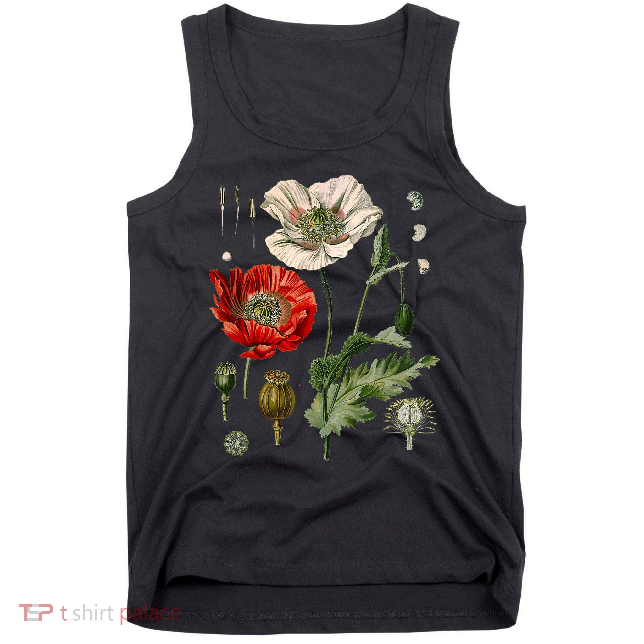 Red Poppy Botanical Poppies Red Poppy Tank Top