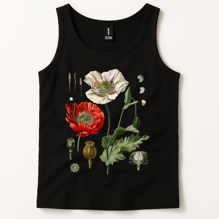 Red Poppy Botanical Poppies Red Poppy Tank Top