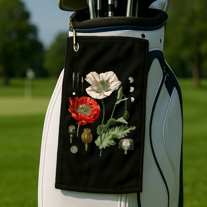 Red Poppy Botanical Poppies Red Poppy Golf Towel