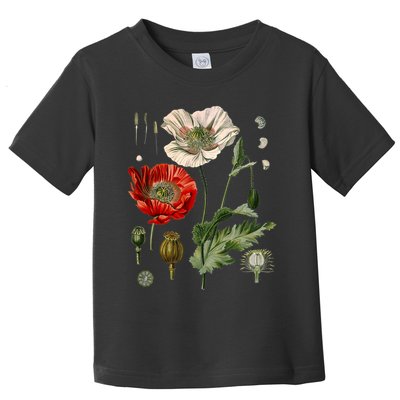 Red Poppy Botanical Poppies Red Poppy Toddler T-Shirt
