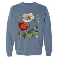 Red Poppy Botanical Poppies Red Poppy Garment-Dyed Sweatshirt