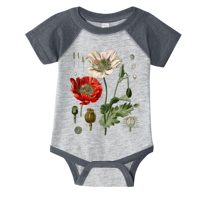 Red Poppy Botanical Poppies Red Poppy Infant Baby Jersey Bodysuit