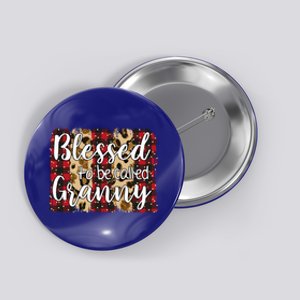 Red Plaid Blessed To Be Called Granny Mothers Day Christmas Cool Gift Button