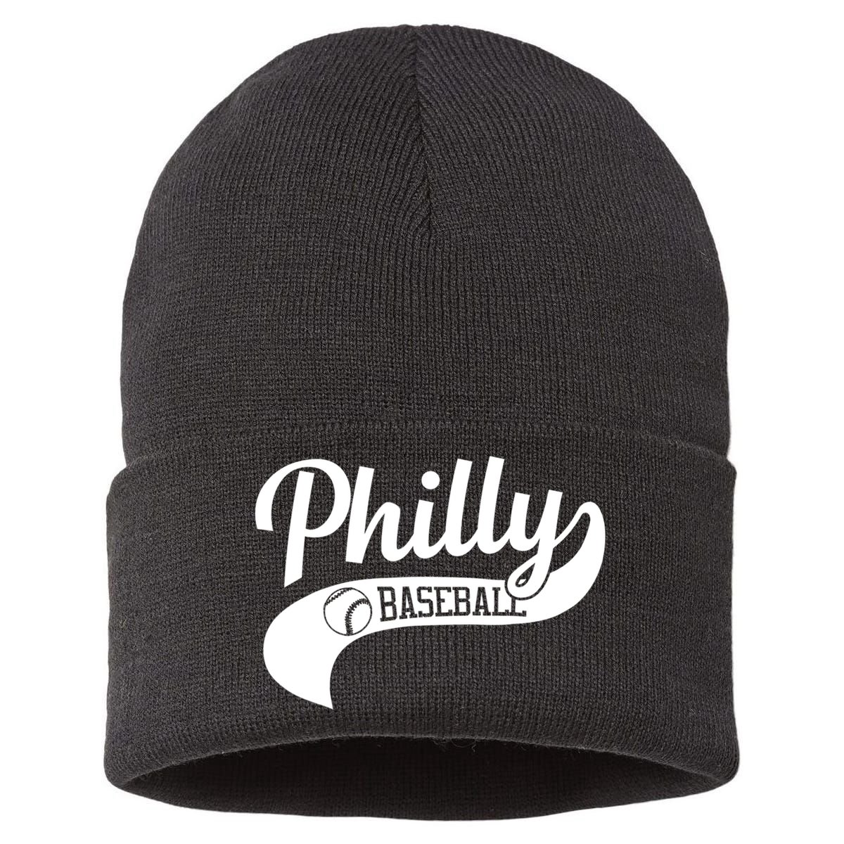 Retro Philadelphia Baseball Vintage Philly Swoosh Sustainable Knit Beanie