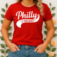 Retro Philadelphia Baseball Vintage Philly Swoosh Womens T-Shirt