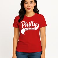 Retro Philadelphia Baseball Vintage Philly Swoosh Womens T-Shirt