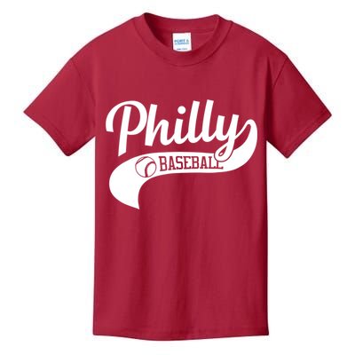 Retro Philadelphia Baseball Vintage Philly Swoosh Kids T-Shirt