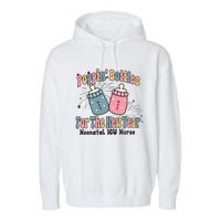 Retro Poppin' Bottles For The New Year Neonatal ICU Nurse Garment-Dyed Fleece Hoodie