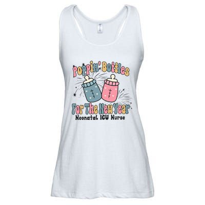 Retro Poppin' Bottles For The New Year Neonatal ICU Nurse Ladies Essential Flowy Tank