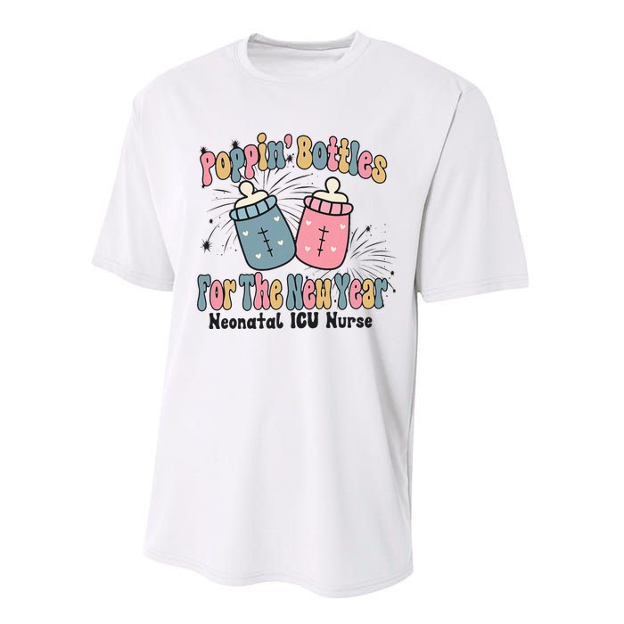 Retro Poppin' Bottles For The New Year Neonatal ICU Nurse Performance Sprint T-Shirt