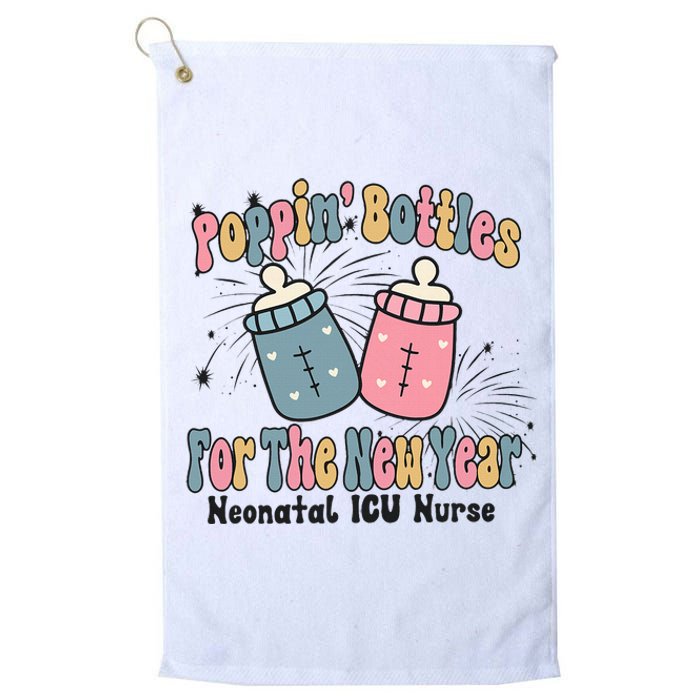 Retro Poppin' Bottles For The New Year Neonatal ICU Nurse Platinum Collection Golf Towel