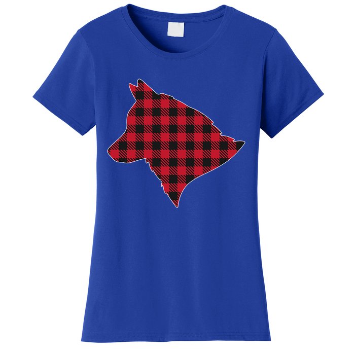 Red Plaid Buffalo Siberian Husky Christmas Matching Family Meaningful Gift Women's T-Shirt