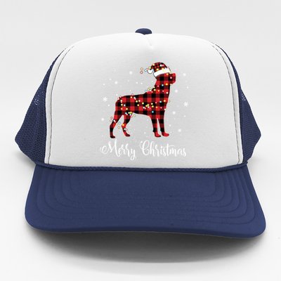 Red Plaid Buffalo Rottweiler Merry Christmas Pajamas Gift Trucker Hat