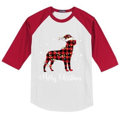 Red Plaid Buffalo Rottweiler Merry Christmas Pajamas Gift Kids Colorblock Raglan Jersey