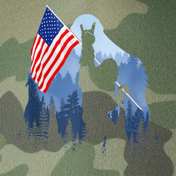Retro Patriotic Bigfoot Sasquatch With USA Flag 4th Of July Legacy Tie Dye Trucker Hat