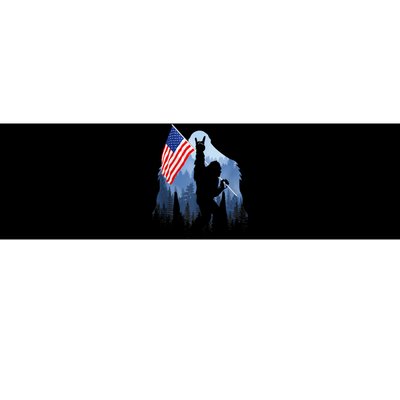 Retro Patriotic Bigfoot Sasquatch With USA Flag 4th Of July Bumper Sticker