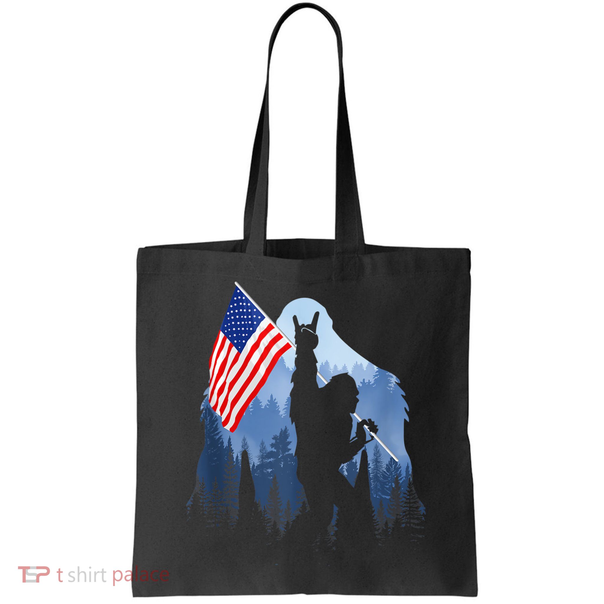 Retro Patriotic Bigfoot Sasquatch With USA Flag 4th Of July Bag