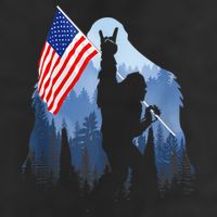 Retro Patriotic Bigfoot Sasquatch With USA Flag 4th Of July Microfiber Hand Towel